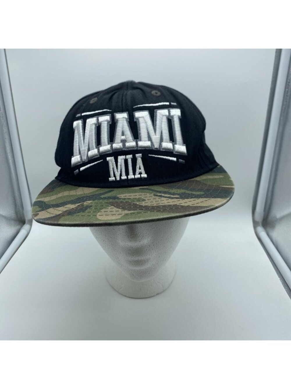 Black Miami Cap Hat Snap-back Camo Bill KB ETHOS